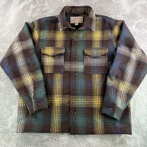 C.C. Filson Co Wool Cruiser Shirt Jacket Men's XL Plaid USA Made Y2K Heavy Coat